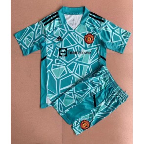 Manchester United Målvakt kläder Barn 2022-23 Hemmatröja Kortärmad (+ korta byxor)